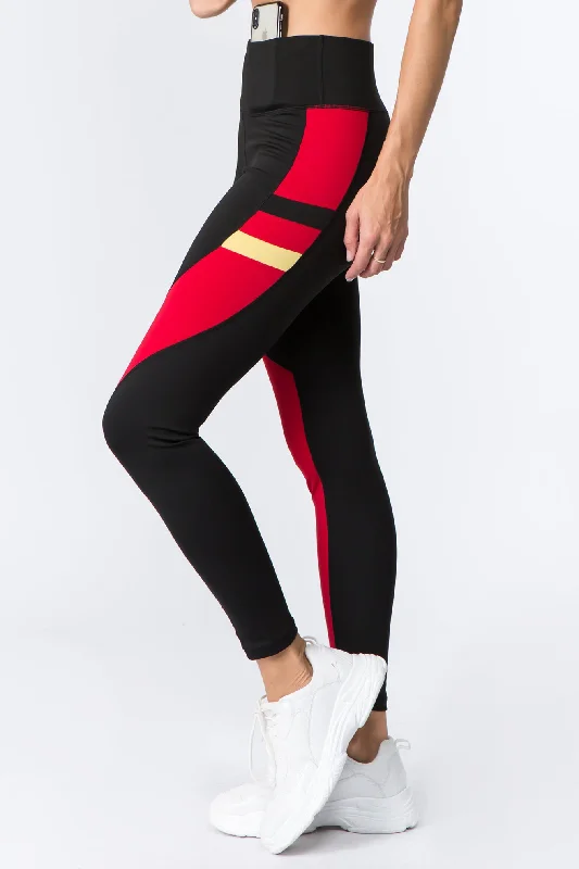 Active Colorblock Sport Leggings Minimalist Women's Casual