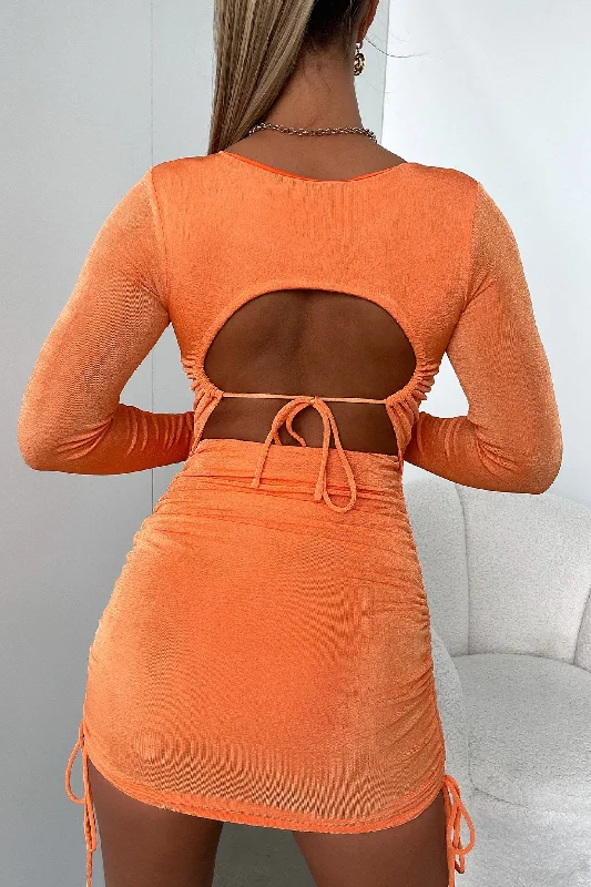 Kashvi Dress - Orange Earthy Women's Hemp - based