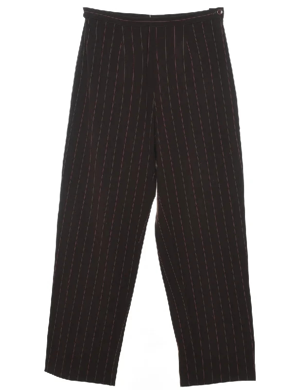 Striped Trousers - W30 L31 Polished Women's Silk