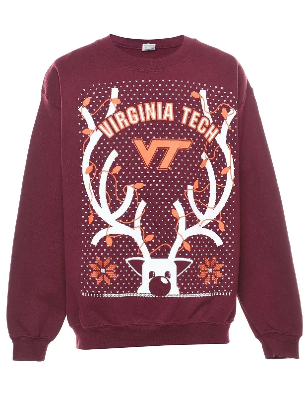 Maroon Christmas Sweatshirt - L Refined Women's Velvet