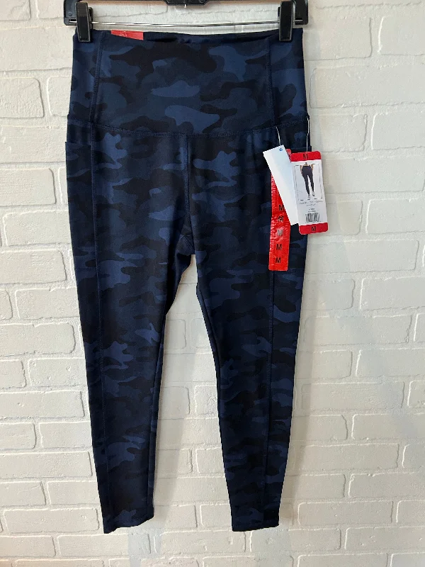 Athletic Leggings By Danskin In Black & Blue, Size: 8 Bold Women's Statement