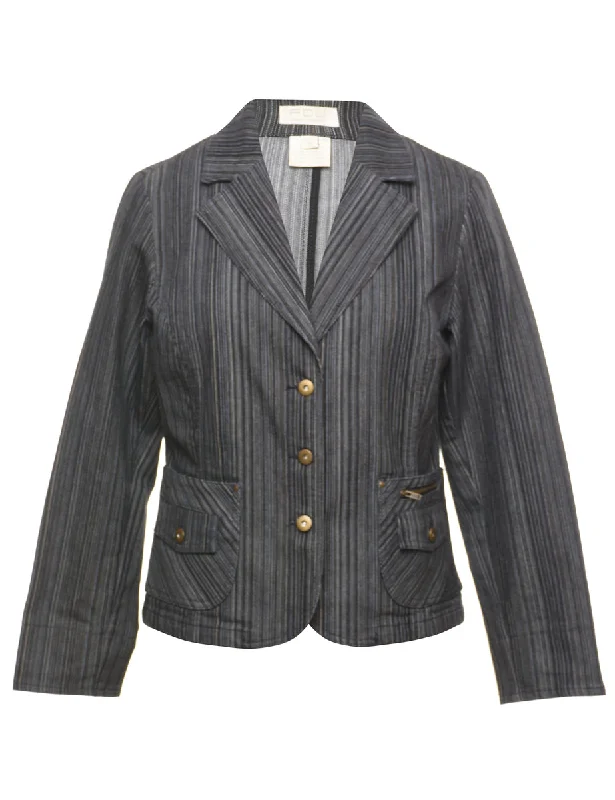 Striped Denim Jacket - M performance