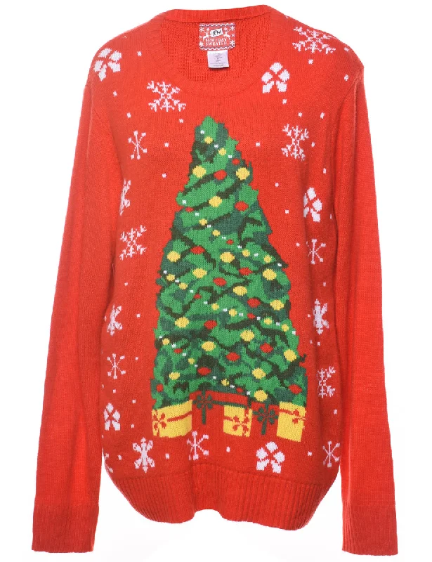 Red Christmas Jumper - XL Bold Women's Statement
