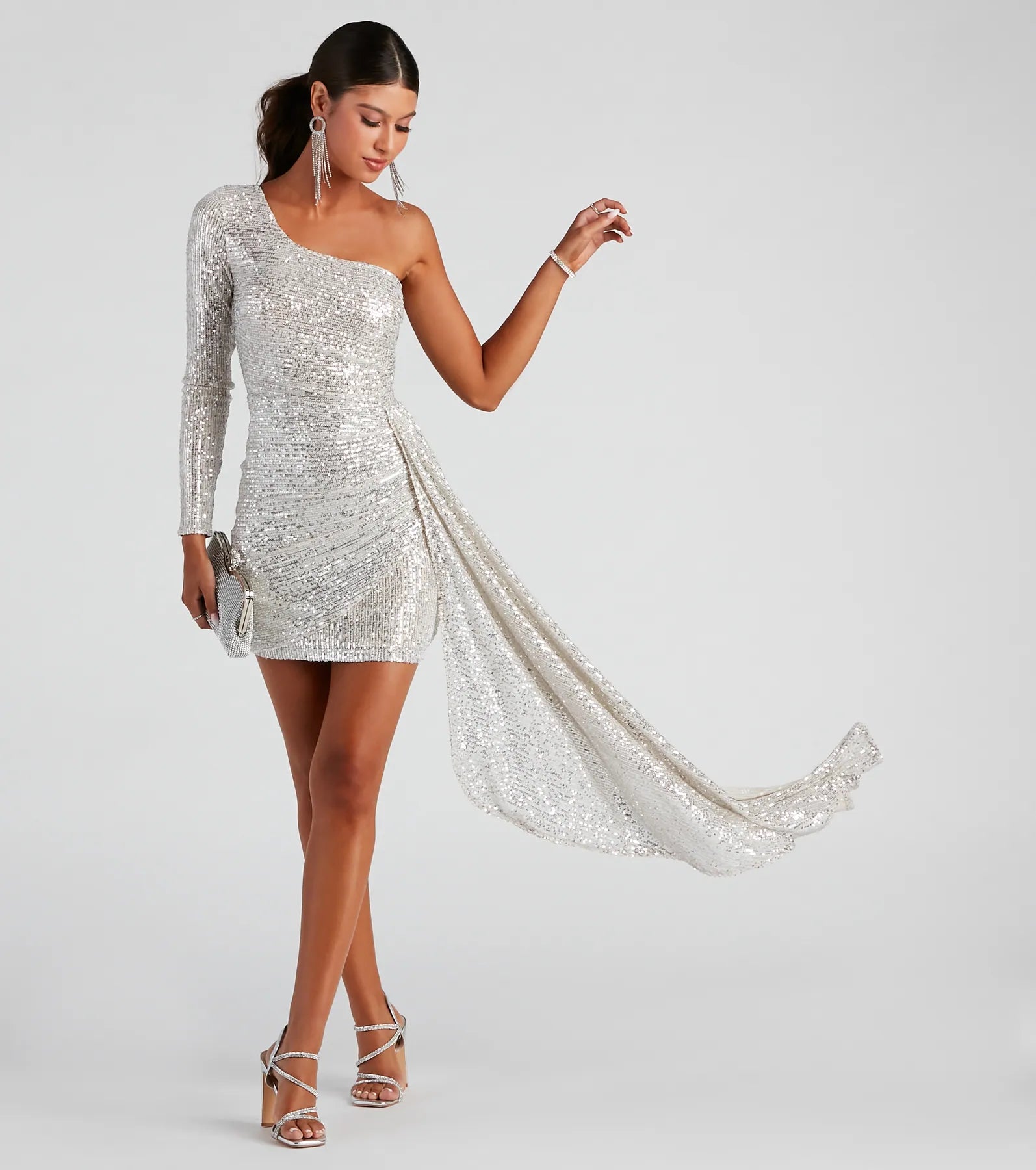 Talulla Formal One-Shoulder Sequin Mini Dress Business