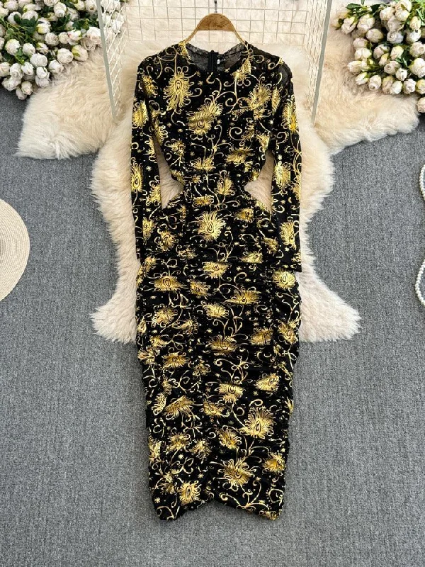 Amoura Statement Midi Bodycon Dress Earthy Women's 