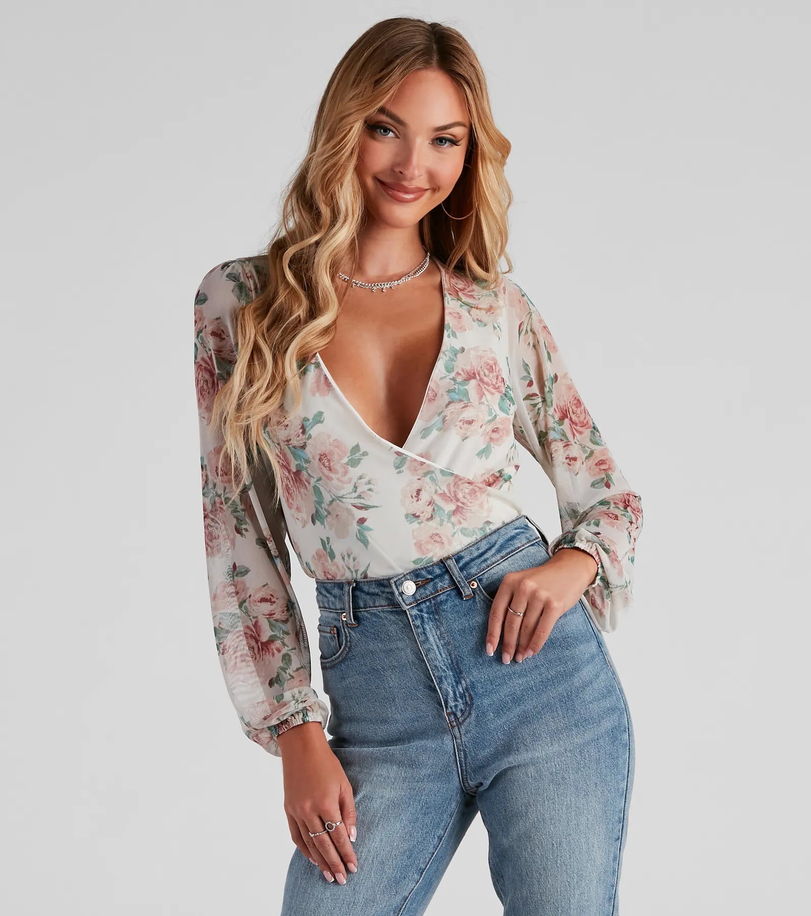 Pick Me Floral Surplice Top Dynamic Women's Moto