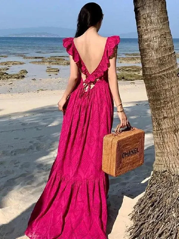 Saz Summer Maxi Dress in Pink Adventure