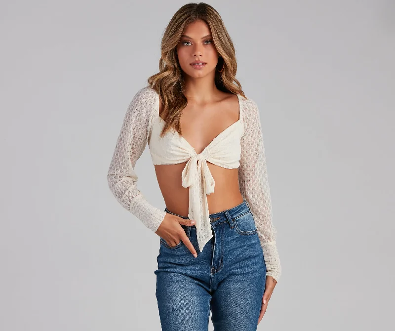 Totally Sweet Mesh Tie-Front Top Dynamic Women's High - energy