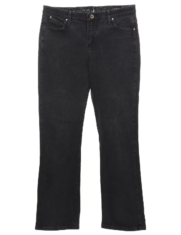 Black Low-Rise Y2K Jeans - W35 L34 Hip Women's Urban