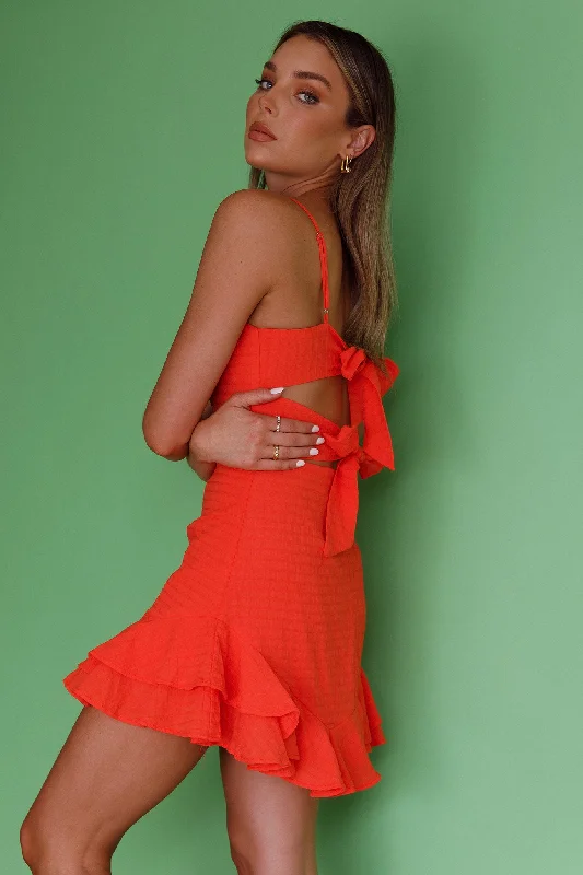 Sarah Kay Double Bow Party Dress Orange Dynamic Women's Moto