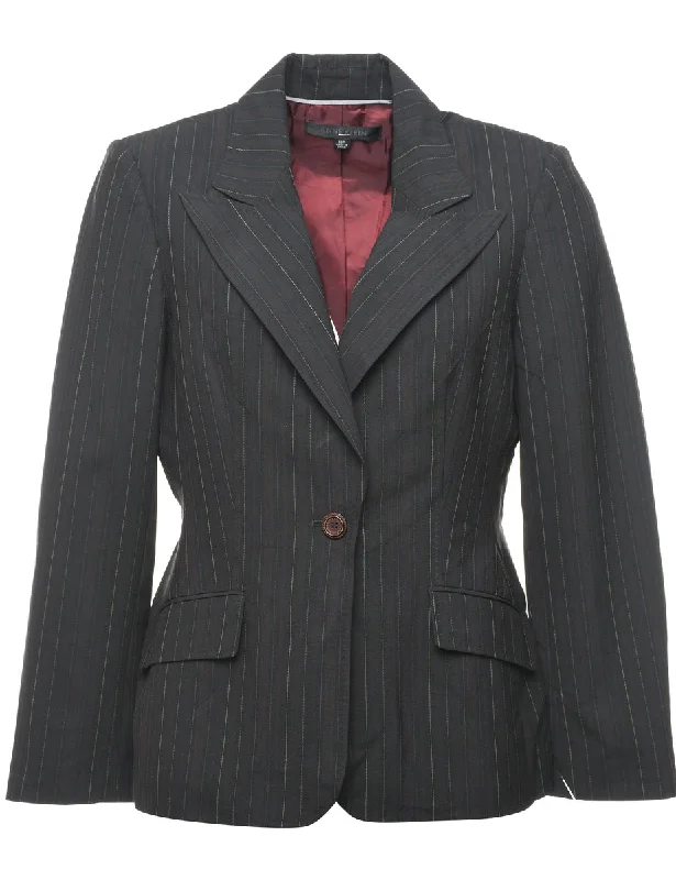 Black Striped Blazer - L French