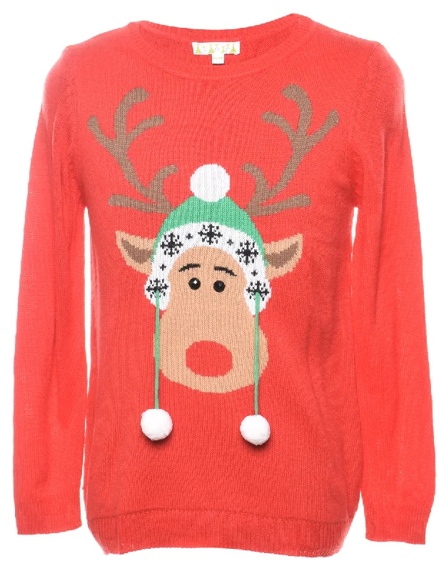 Reindeer Christmas Jumper - M Sophisticated Women's Tailored