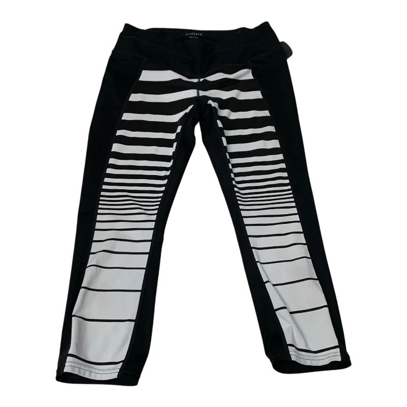 Athletic Leggings Capris By Athleta In Black & White, Size: M Dapper Women's Bow - adorned