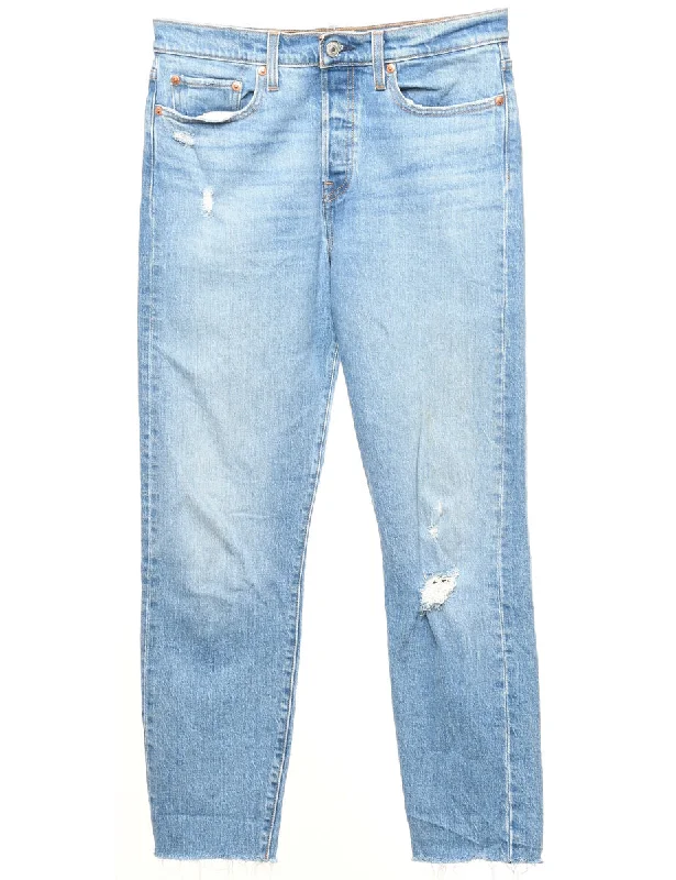 Frayed Hem Levi's Jeans - W32 L28 Youthful Women's Anime - inspired
