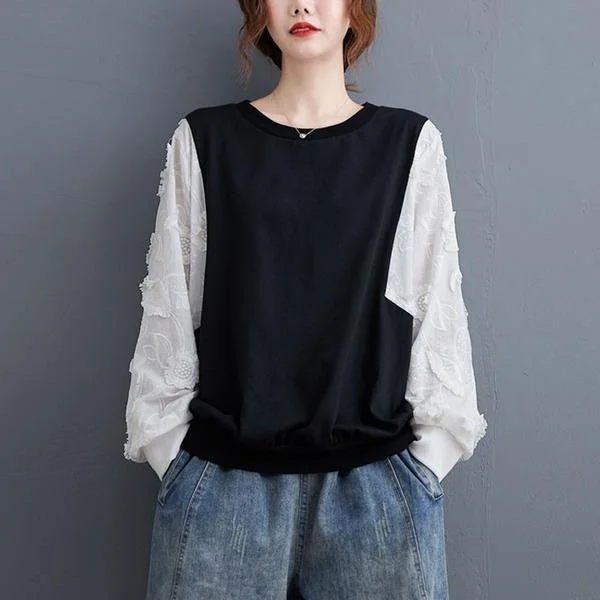 Women Casual Sweatshirt New Arrival 2020 Autumn Korean Simple Style O-neck Patchwork Tops Pullovers Confident Women's High - fashion Women Casual Sweatshirt New Arrival 2020 Autumn Korean Simple Style O-neck Patchwork Tops Pullovers Confident Women's High - fashion