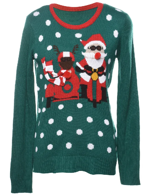 Santa Claus  Christmas Jumper - M Refined Women's 