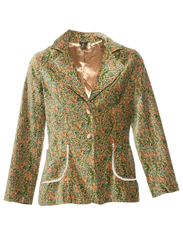 Ditzy Floral Print Blazer - M Edgy Women's Punk
