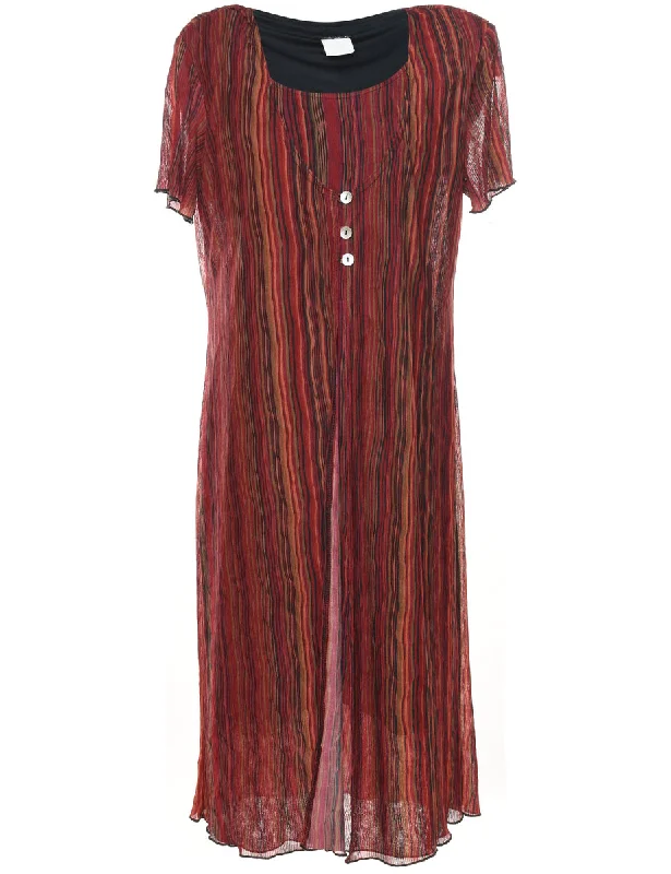 Striped Shift Dress - L Refined Women's Classic 
