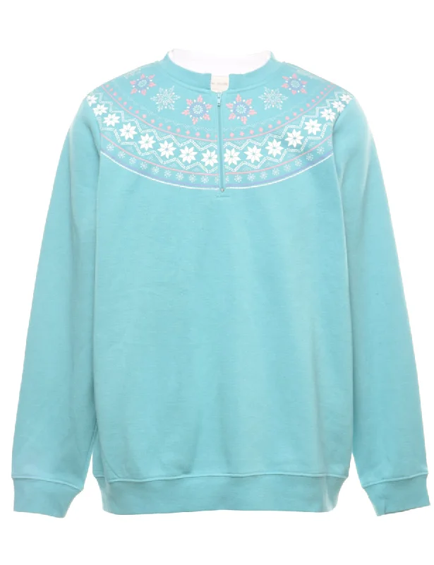 Fairisle  Christmas Sweatshirt - M Modern Women's 