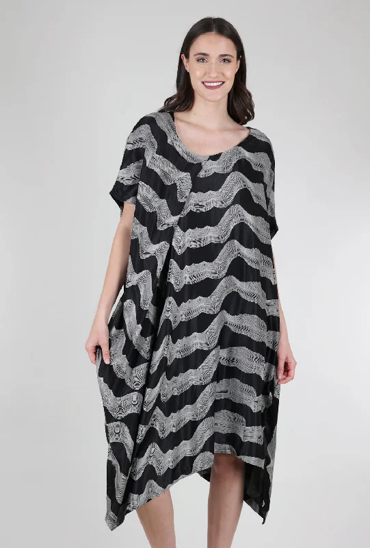 Sound Waves Dress, Black Feminine Women's Soft 