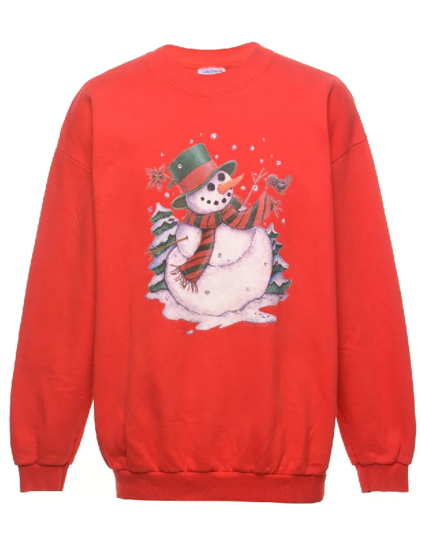 Snowman Christmas Sweatshirt - L Youthful Women's Pop