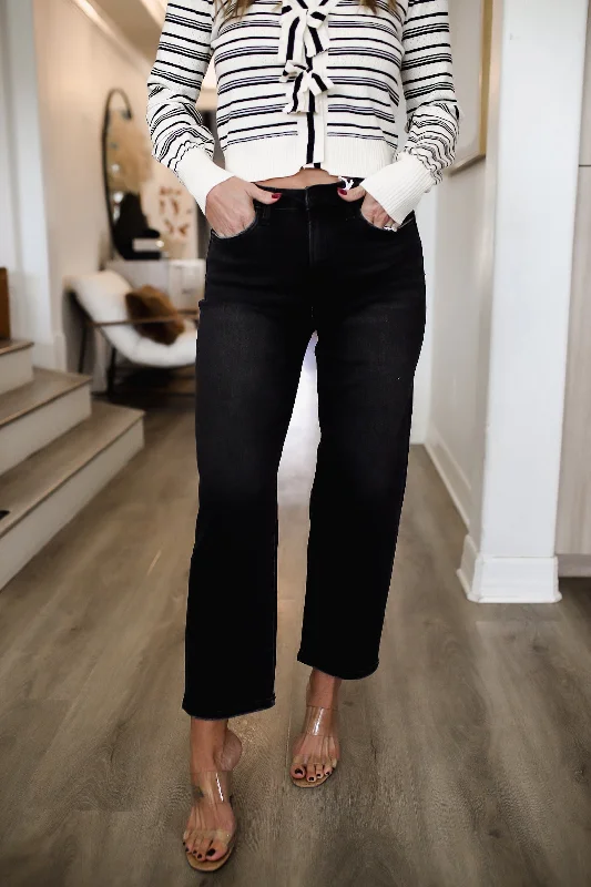 Ramona Black Barrel Leg Jeans Disco