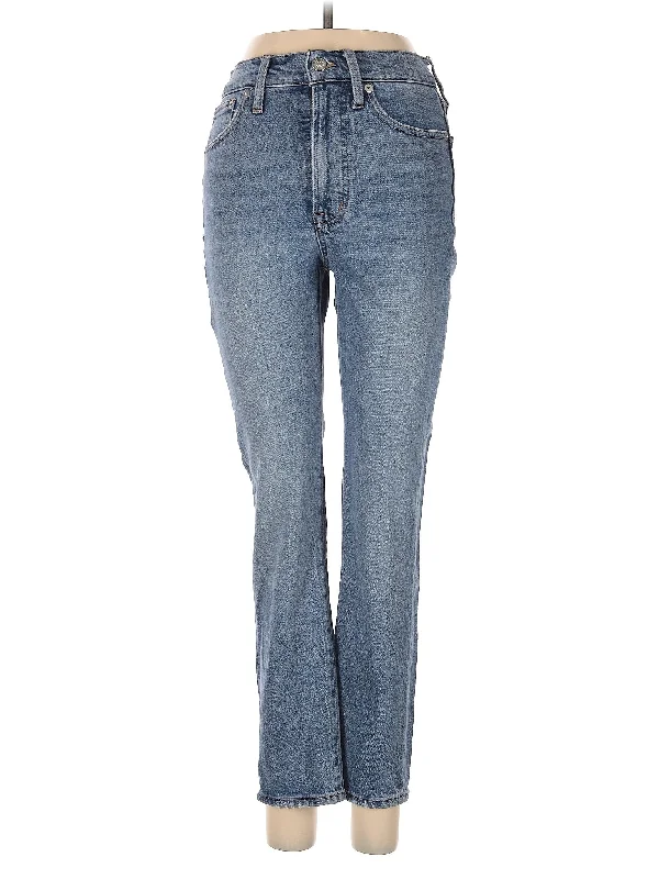 High-Rise Bootleg Jeans in Light Wash Polished Women's Silk