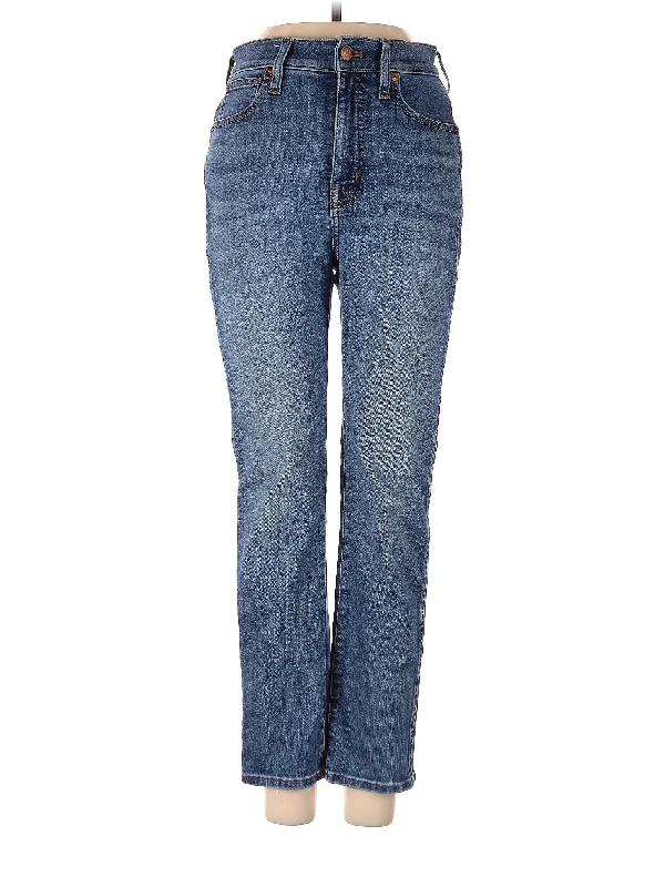 High-Rise Straight-leg Jeans in Medium Wash Luxurious Women's High -  end