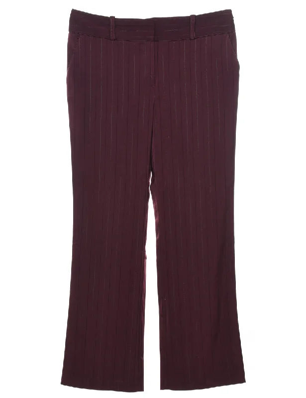 Pinstripes Plum Trousers - W34 L32 performance