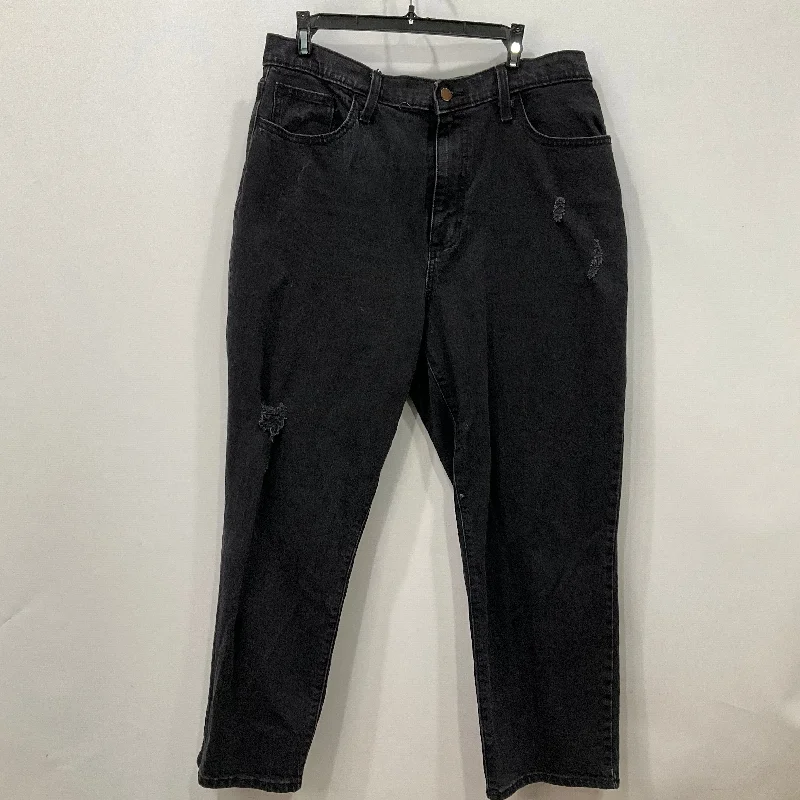 Jeans Straight By Universal Thread In Black Denim, Size: 16 British Gentlewoman Style