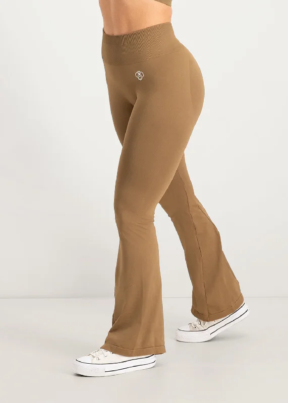 Flare Scrunch Legging - Brown Compression