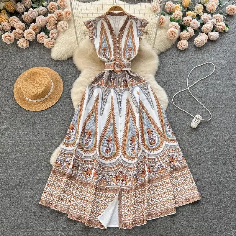 Lizba Vintage Statement Maxi Dress Cozy Women's Sherpa - lined
