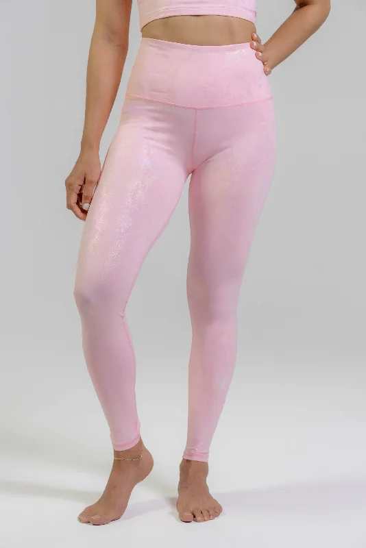 ULTRA RADIANT METALLIC SNAKE PRINT PINK LEGGING Hip Women's Retro