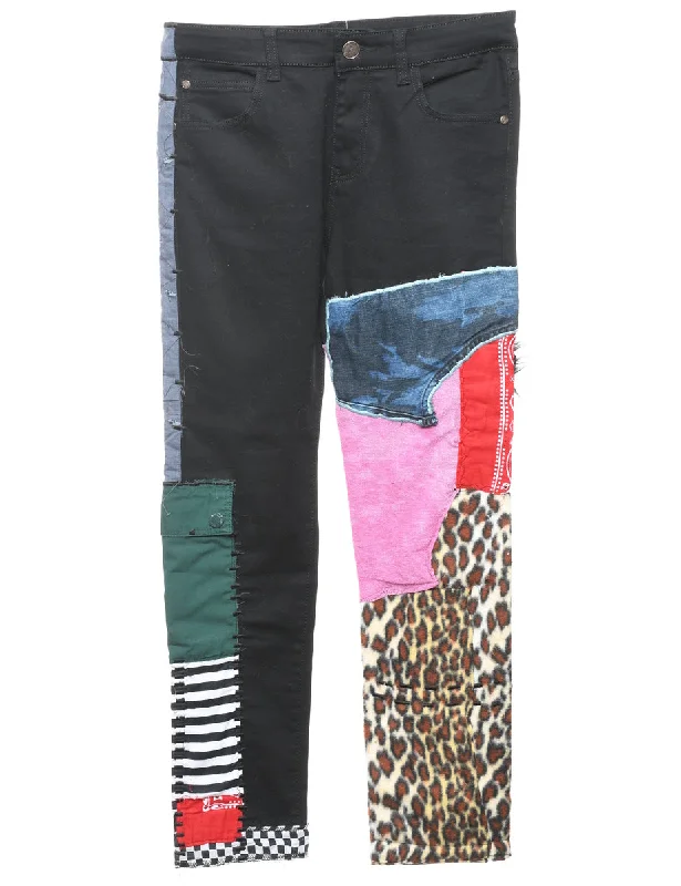 Patchwork Straight Fit Jeans - W31 L28 European
