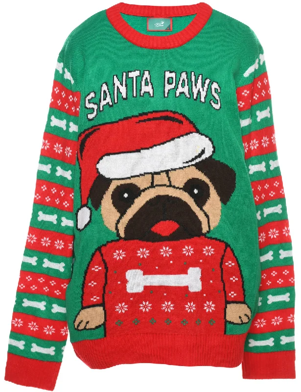 Animal Design Christmas Jumper - L Streetwear Style for 