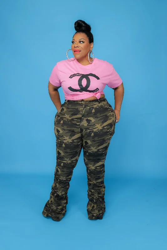 Camouflage Ruched Thing Jeans Relaxed Women's Beachy
