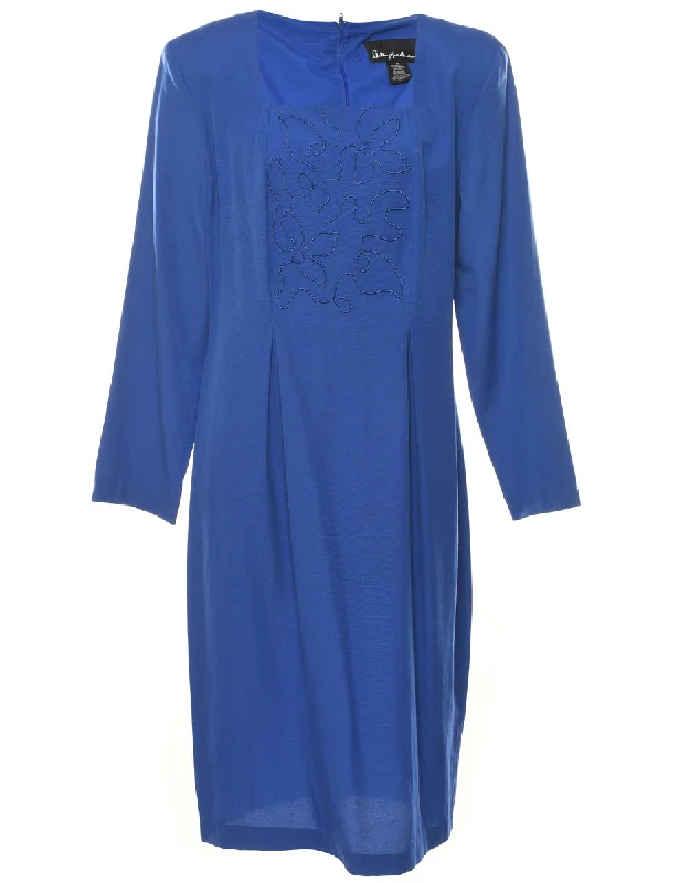 Blue Dress - L Stylish Women's Tropical 