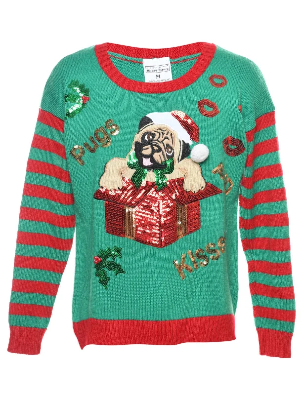 Animal Design Christmas Jumper - M Confident Women's High - fashion