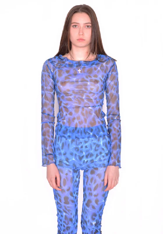 KNWLS SS24-CLAVLS0AQULEO CLAVICLE LONG SLEEVE TOP AQUA LEO Gym