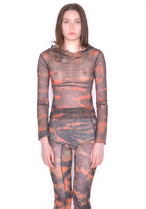 KNWLS SS24-CLAVLS0ACFL CLAVICLE LONGSLEEVE TOP ACID FLAME Rugged Women's Outdoor 