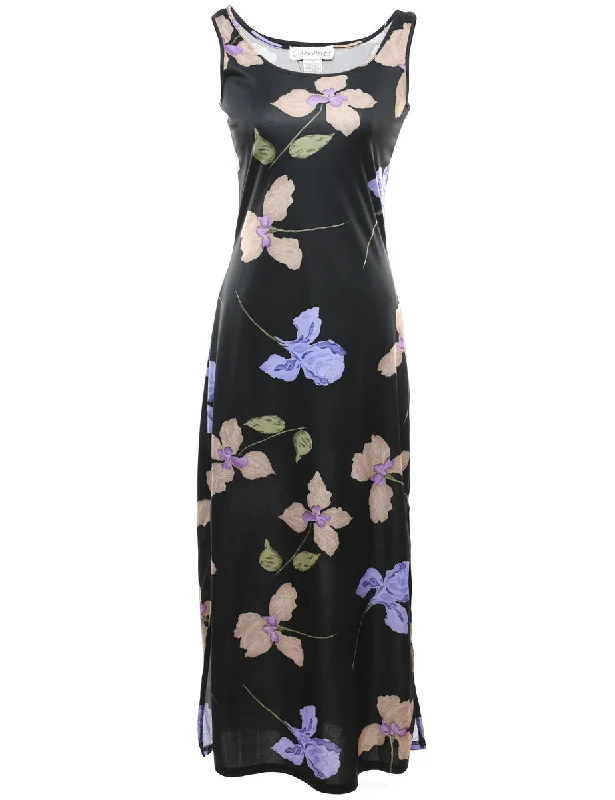 Floral Print Dress - S Dapper Women's Bow - adorned