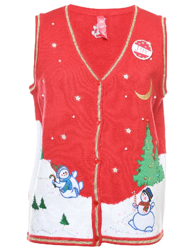 Snowman Christmas Vest - M Bohemian Women's Free