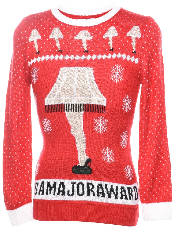 Red Christmas Jumper - S Stylish Women's Neon
