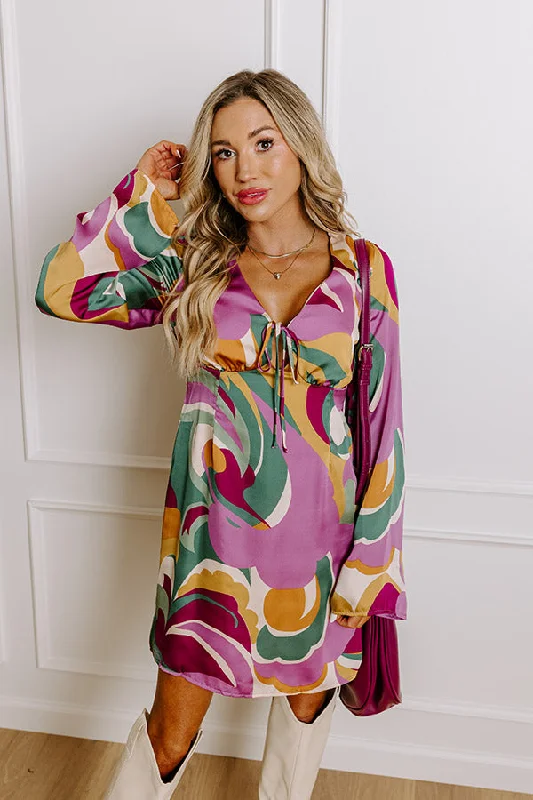 Groovy Mindset Satin Mini Dress Modern Women's Tech