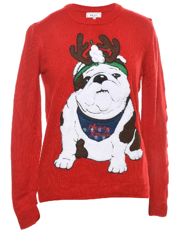 Animal Design Christmas Jumper - M Refined Women's Classic 