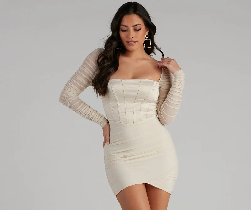 Once Upon a Time Corset Ruched Mini Dress Dynamic Women's High - energy