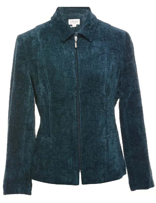 Teal Tapestry Jacket - M Monochromatic Office Style