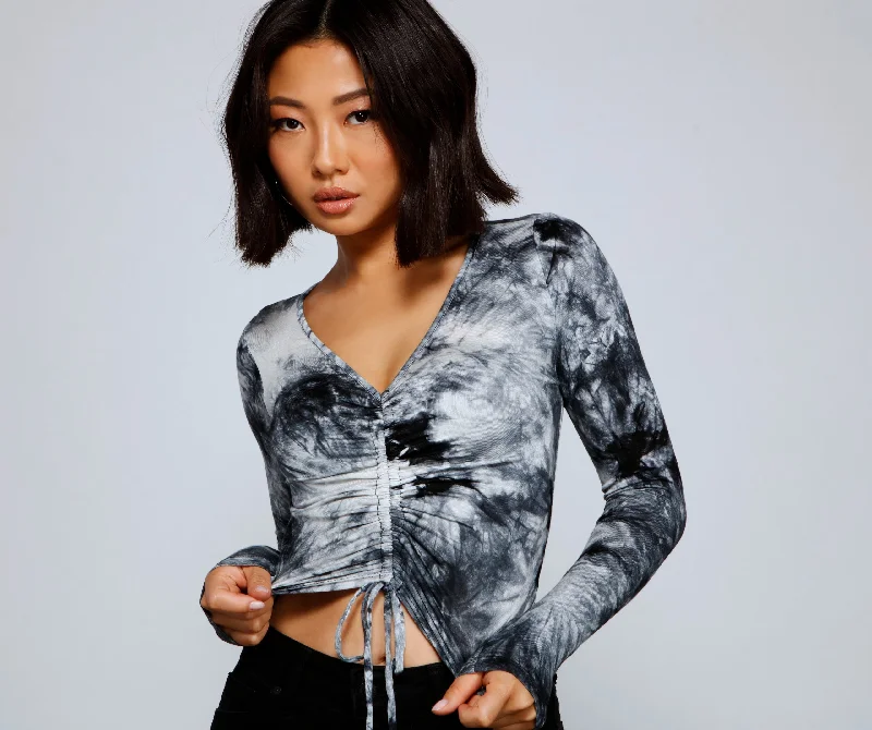 Splash of Color Tie-Dye Crop Top Geometric