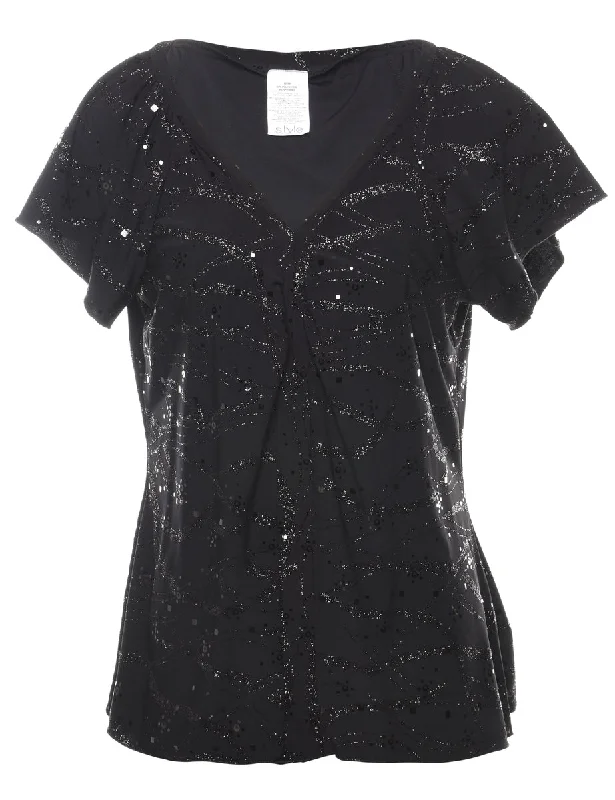 Black Evening Top - M Luxurious Women's High -  end