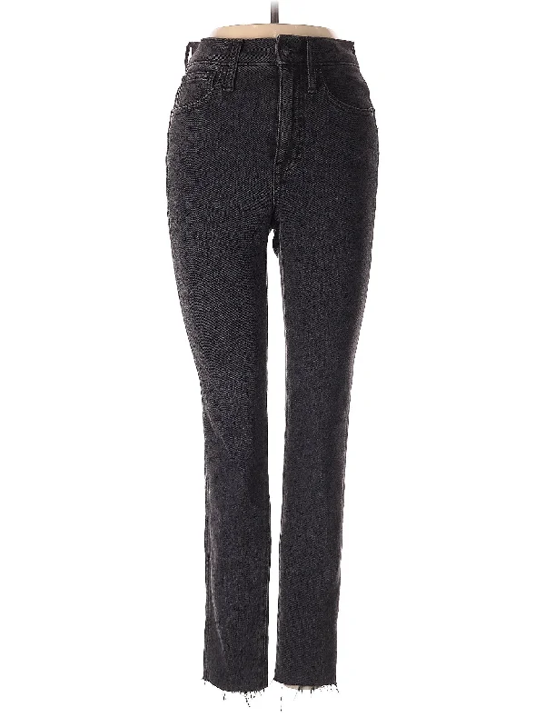 High-Rise Straight-leg Jeans in Dark Wash Sleek Women's Metallic